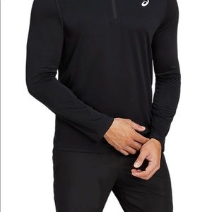 Black quarter zip running jacket